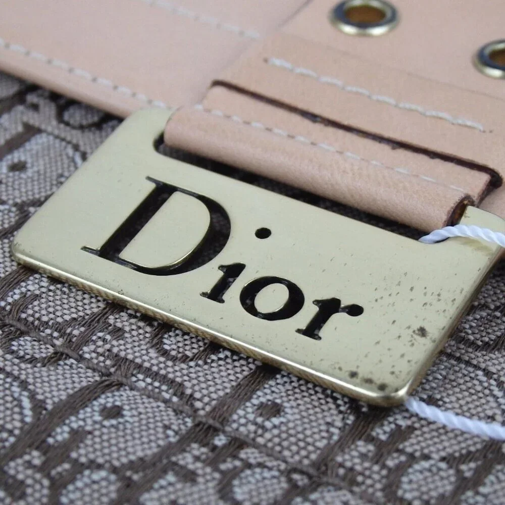 Authentic Christian Dior 02LU 1023 Trotter wallet Nylon jacquard/leather [Used]
